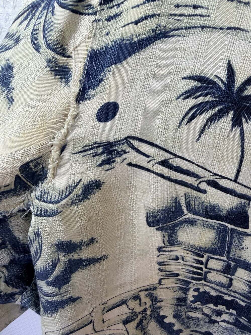 Tommy Bahama Relax Vintage Tropical Toile Print Short Sleeve Button-Down Shirt - Picture 4 of 4